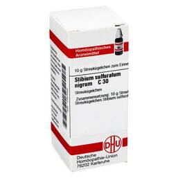 Abbildung: DHU Stibium sulfuratum nigrum C 30 Gl Globuli, 10 g PZN 01067093