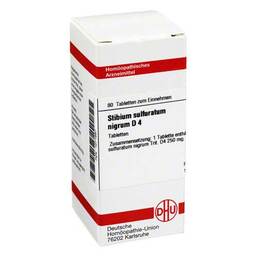 Abbildung: Stibium sulfuratum nigrum D 4 Tabletten Tabletten, 80 St PZN 01071657