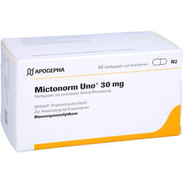 Abbildung: Mictonorm Uno 30 mg Hartkapseln mit veränderter Wirkstofffreisetzung 49 St, Hartkapseln mit veränderter Wirkstofffreisetzung PZN 01082678