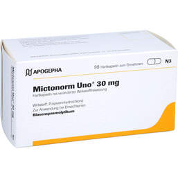 Abbildung: Mictonorm Uno 30 mg Hartkapseln mit veränderter Wirkstofffreisetzung 98 St, Hartkapseln mit veränderter Wirkstofffreisetzung PZN 01082684