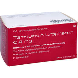 Abbildung: Tamsulosin Uropharm 0,4 mg Hartk.verä.Wst.-Frs. 100 St, Hartkapseln mit veränderter Wirkstofffreisetzung PZN 01087003