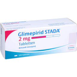 Abbildung: Glimepirid STADA 2 mg Tabletten 120 St, Tabletten PZN 01092524