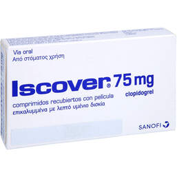 Abbildung: Iscover 75 mg Filmtabletten 100 St, Filmtabletten PZN 01093883