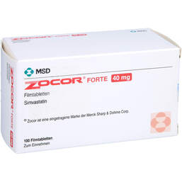 Abbildung: Zocor forte 40 mg Filmtabletten 100 St, Filmtabletten PZN 01096835