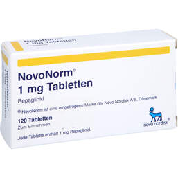 Abbildung: Novonorm 1,0 mg Tabletten 120 St, Tabletten PZN 01096893
