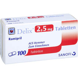 Abbildung: Delix 2,5 mg Tabletten 100 St, Tabletten PZN 01097941