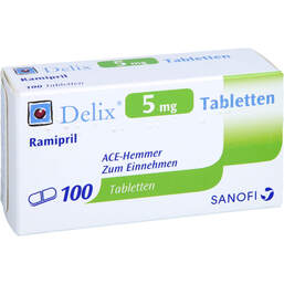 Abbildung: Delix 5 mg Tabletten 100 St, Tabletten PZN 01097987