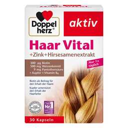 Abbildung: Doppelherz Haar Vital+Zink+Hirseextrakt Kapseln Kapseln, 30 St PZN 01104575