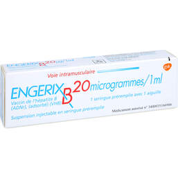 Abbildung: Engerix B Erwachsene Injektionssuspension in einer Fertigspritze 1 St, Injektionssuspension PZN 01106835