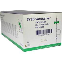 Abbildung: BD Vacutainer Safety Lok 21G 18cm Blutentnahme Set 50 St, Kanüle PZN 01111606