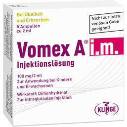 Abbildung: Vomex A intramuskulär Injektionslösung 5X2 ml, Injektionslösung PZN 01116383