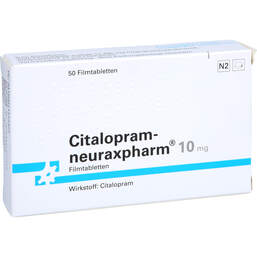Abbildung: Citalopram neuraxpharm 10 mg Filmtabletten 50 St, Filmtabletten PZN 01121237