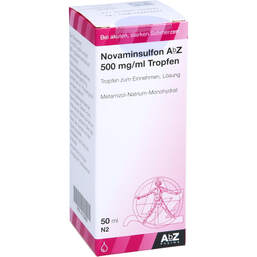 Abbildung: Novaminsulfon AbZ 500 mg / ml Tropfen zum Einnehmen 50 ml, Tropfen zum Einnehmen PZN 01123905