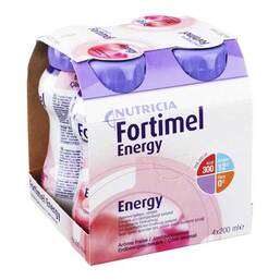 Abbildung: Fortimel Energy Erdbeergeschmack Flüssigkeit, 4X200 ml PZN 01125318