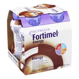 Abbildung: Fortimel Energy Schokoladengeschmack Flüssigkeit, 4X200 ml PZN 01125413
