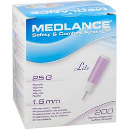 Abbildung: Medlance Plus Lite Sicherheitslanzetten 25 G 200 St, Lanzetten PZN 01131566