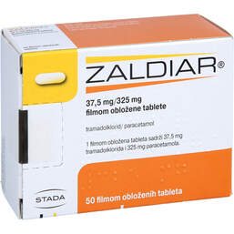 Abbildung: Zaldiar 37,5 mg / 325 mg Filmtabletten 50 St, Filmtabletten PZN 01135570