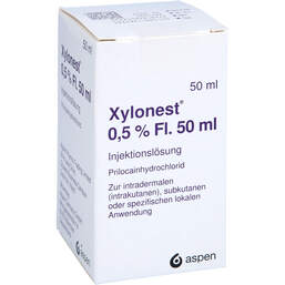 Abbildung: Xylonest 0,5% Flasche Injektionslösung 50 ml, Injektionslösung PZN 01138798
