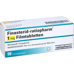 Abbildung: Finasterid ratiopharm 1 mg Filmtabletten 98 St, Filmtabletten PZN 01139036