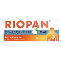 Abbildung: Riopan Magen Tabletten Mint 800 mg Kautabletten 50 St, Kautabletten PZN 01139668