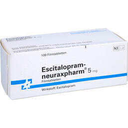 Abbildung: Escitalopram neuraxpharm 5 mg Filmtabletten 100 St, Filmtabletten PZN 01147231