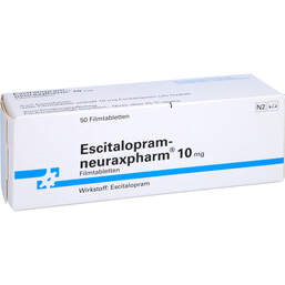 Abbildung: Escitalopram neuraxpharm 10 mg Filmtabletten 50 St, Filmtabletten PZN 01147277