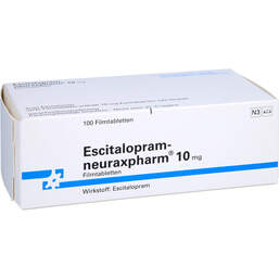 Abbildung: Escitalopram neuraxpharm 10 mg Filmtabletten 100 St, Filmtabletten PZN 01147283