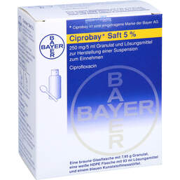 Abbildung: Ciprobay Saft 5% 100 ml, Trockensaft PZN 01147679