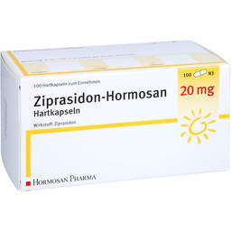 Abbildung: Ziprasidon Hormosan 20 mg Hartkapseln 100 St, Hartkapseln PZN 01154550