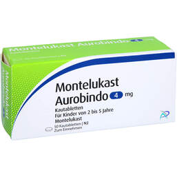 Abbildung: Montelukast Aurobindo 4 mg Kautabletten 50 St, Kautabletten PZN 01155785
