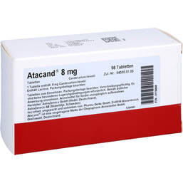 Abbildung: Atacand 8 mg Tabletten 98 St, Tabletten PZN 01156649