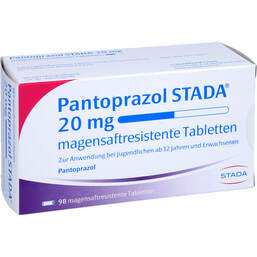Abbildung: Pantoprazol STADA 20 mg magensaftresistent Tabletten 98 St, Tabletten magensaftresistent PZN 01162213