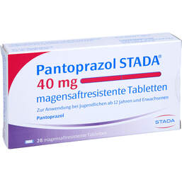 Abbildung: Pantoprazol STADA 40 mg magensaftresistent Tabletten 28 St, Tabletten magensaftresistent PZN 01162259