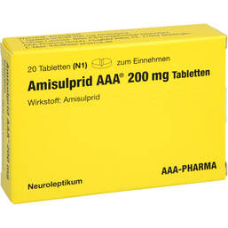 Abbildung: Amisulprid AAA Pharma 200 mg Tabletten 20 St, Tabletten PZN 01162992