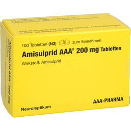 Abbildung: Amisulprid AAA Pharma 200 mg Tabletten 100 St, Tabletten PZN 01163023