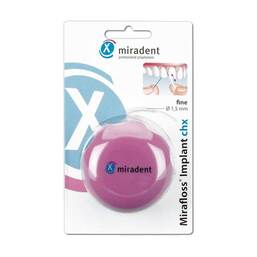 Abbildung: Miradent Zahnseide Mirafloss Implant chx fine 50X15 cm PZN 01163690