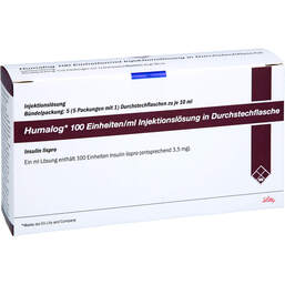 Abbildung: Humalog 100 E. / ml Injektionslösung 5X10 ml, Injektionslösung PZN 01166731