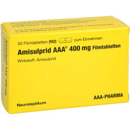 Abbildung: Amisulprid AAA Pharma 400 mg Filmtabletten 50 St, Filmtabletten PZN 01172565