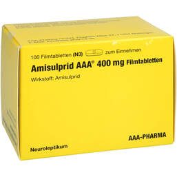 Abbildung: Amisulprid AAA Pharma 400 mg Filmtabletten 100 St, Filmtabletten PZN 01173895
