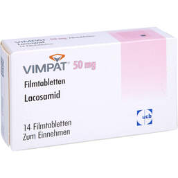 Abbildung: Vimpat 50 mg Filmtabletten 14 St, Filmtabletten PZN 01174104