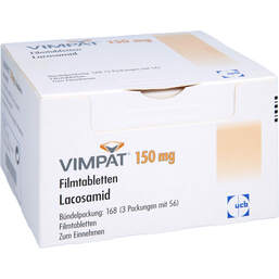 Abbildung: Vimpat 150 mg Filmtabletten 168 St, Filmtabletten PZN 01174156