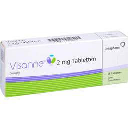 Abbildung: Visanne 2 mg Tabletten 1X28 St, Tabletten PZN 01174908