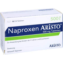 Abbildung: Naproxen Aristo 500 mg Tabletten 50 St, Tabletten PZN 01175693