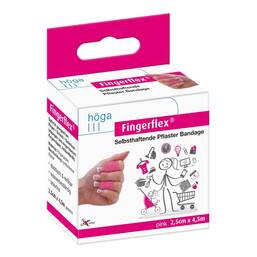 Abbildung: Fingerflex Binde 2,5cmx4,5m pink 1 St, Pflaster PZN 01177947