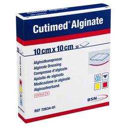 Abbildung: Cutimed Alginate Alginatkompressen 10x10cm 10 St, Kompressen PZN 01179082