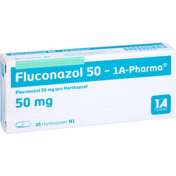 Abbildung: Fluconazol 50 1A Pharma Hartkapseln 20 St, Hartkapseln PZN 01191083