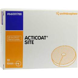Abbildung: Acticoat Site Kompresse 2,5 cm Scheibe mit 4 mm Loch Kompressen, 10 St PZN 01208116