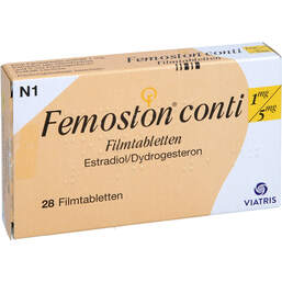 Abbildung: Femoston conti 1 mg / 5 mg Filmtabletten 28 St, Filmtabletten PZN 01214789