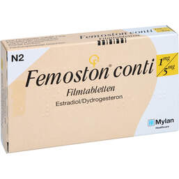 Abbildung: Femoston conti 1 mg / 5 mg Filmtabletten 84 St, Filmtabletten PZN 01214795