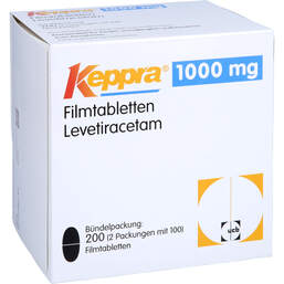 Abbildung: Keppra 1000 mg Filmtabletten 200 St, Filmtabletten PZN 01218178